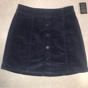 Navy corduroy mini skirt
